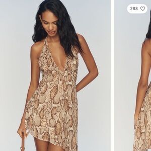 AFRM Sabrina Halter V-neck Mini Dress